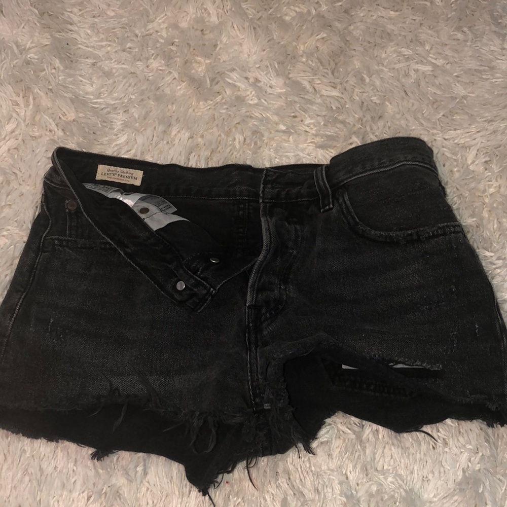 COPY - Free people levi’s black jean shorts